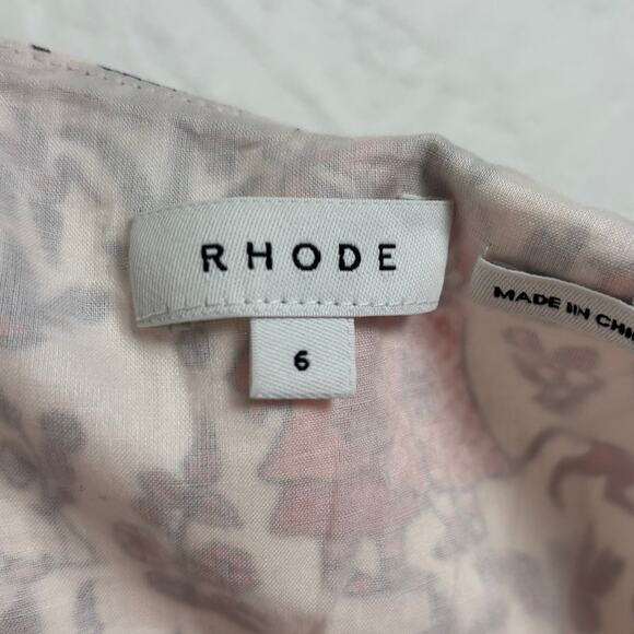 Rhode Florence Toile Printed Crepe Halter Neck Midi Dress NWOT Size 6 - Picture 5 of 6